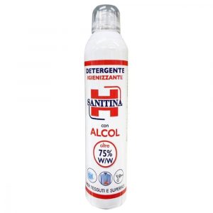 Spray Sanitina 300 ml con alcol 75 igienizzante per tessuti e superfici
